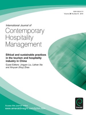 cover image of International Journal of Contemporary Hospitality Management, Volume 26, Issue 6